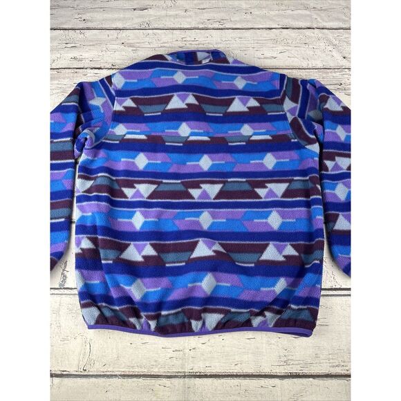 Patagonia Women's Sz XL Synchilla Snap T Guatemalan Tango Bear: Purple Fleece - Picture 9 of 10